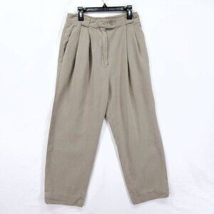 Cypress Grove Pants Womens 10 Beige 100% Silk Pleated Dress Trousers Classic 23"